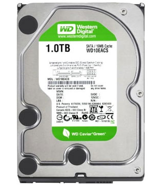 WESTERN DIGITAL WD GREEN 1TB 3.5Inch (WD10EACS) Desktop Hard Disk Drive (Pre-owned)