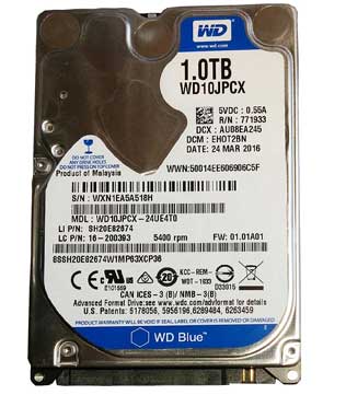 Western Digital 1TB 2.5Inch (WD10JPCX) Internal Hard Disk Drive (Pre-owned)