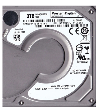 Western Digital 3TB 2.5-inch USB (WD30NMZW-11GX6S1) External Hard Disk Drive (Pre-owned)
