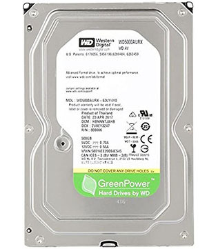 Western Digital 500GB 3.5Inch (WD5000AURX) Desktop Hard Disk Drive (Pre-owned)
