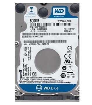 Western Digital Blue 500GB 5400 RPM (WD5000LPCX) Internal Hard Disk Drive (Pre-owned)