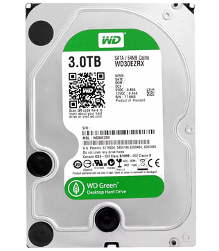 Western Digital Caviar Green 3TB 3.5Inch (WD30EZRX) Desktop Hard Disk Drive (Pre-owned)