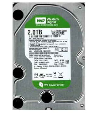 Western Digital WD Black 2TB 3.5Inch (WD20EARX) Desktop Hard Disk Drive (Pre-owned)