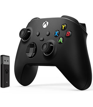 Microsoft Xbox Series Wireless Controller (Carbon Black) with Wireless Adapter for Windows (Pre-owned)