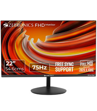 ZEBRONICS 22Inch (ZEB-S22A) FHD Monitor (Black) (Pre-owned)