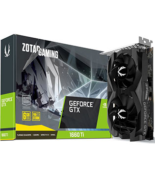 ZOTAC GAMING GeForce GTX 1660 Ti, 6GB, GDDR6, DisplayPort 1.4, 192-bit (ZT-T16610F-10L) Graphics Card