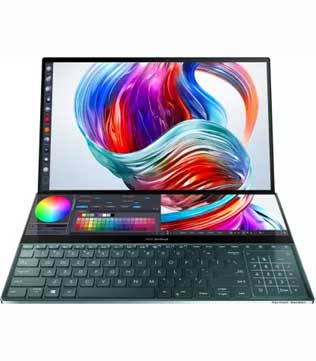 ASUS ZenBook Pro Duo OLED Core i9 9th Gen (UX581GV) 2 in 1 Laptop (15.6 inch, Celestial Blue, 2.5 kg) (Without Stylus) Laptop (Pre-owned)