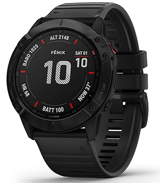 Garmin Fenix 6x 51mm Black Solar Smart Watch (Minor Wear and Tear) (Pre-owned)