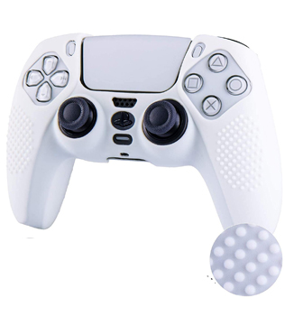 PS5 DualSense Controller Grip Cover Anti Slip Silicone (White)