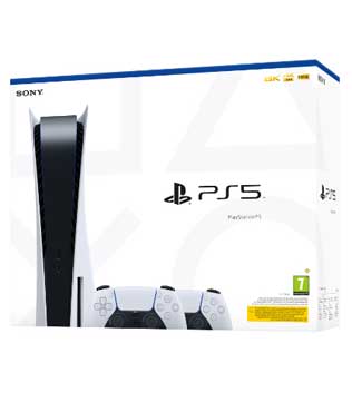 Sony PlayStation 5 with Extra Dualsense Controller (White)