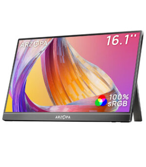 ARZOPA Portable Monitor, 16.1 Inch Ultra Slim Portable Laptop Monitor FHD 1080P External Display with Dual Speakers Second Screen for Laptop (Pre-owned)