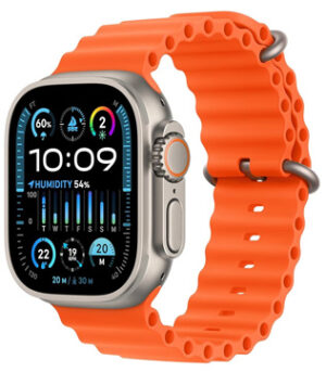 Apple Watch Ultra 2 (GPS + Cellular, 49mm) Titanium Case with Orange Ocean Band (Pre-owned)