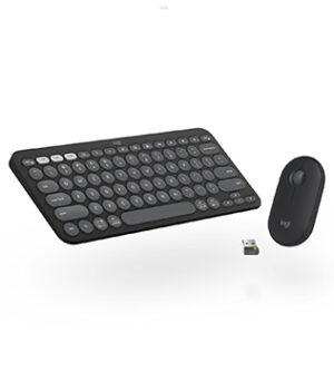 Logitech Pebble 2 Combo Wireless Keyboard and Mouse (Tonal Graphite) (Only Bluetooth) (Pre-owned)