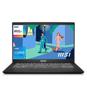 MSI Modern 14 C12MO, 14 Inches, 12th Gen Intel(R) Core(TM) i7-1255U 1.70 GHz, 16 GB RAM, 512 GB NVME SSD, Intel(R) Iris(R) Xe Graphics, Black Laptop (Pre-owned)